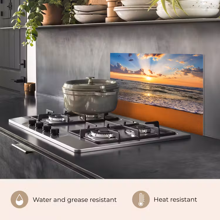 Kitchen splashback for hob - Beach - Sunset - Sea - Clouds - Horizon — 2
