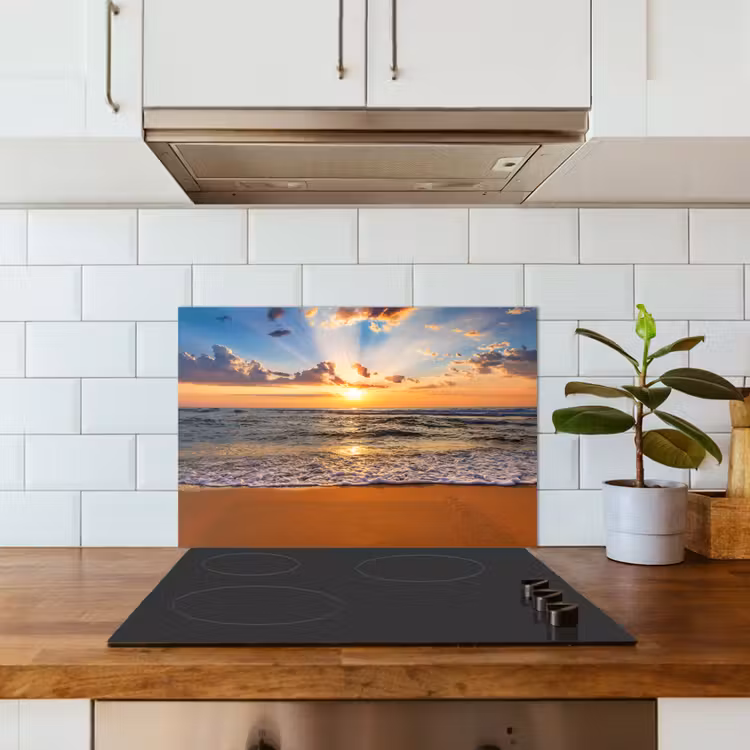 Kitchen splashback for hob - Beach - Sunset - Sea - Clouds - Horizon — 3