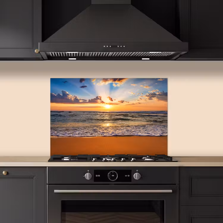 Kitchen splashback for hob - Beach - Sunset - Sea - Clouds - Horizon — 5