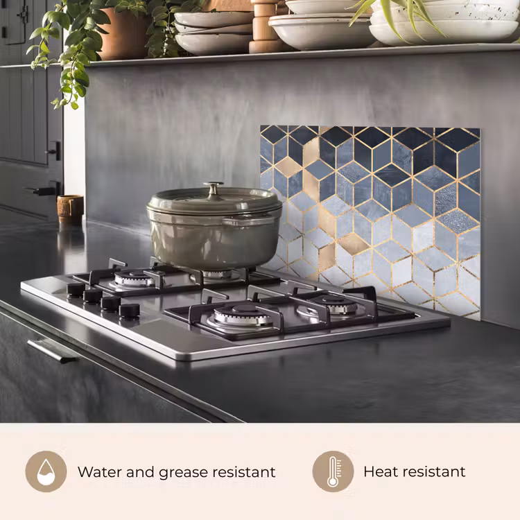 Kitchen splashback for hob - Cube - Gold - Patterns — 2