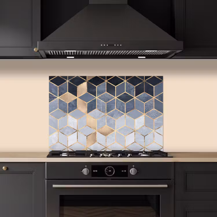 Kitchen splashback for hob - Cube - Gold - Patterns — 5