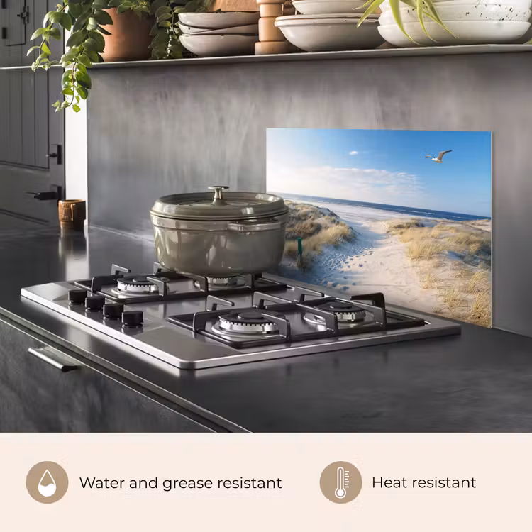 Kitchen splashback for hob - Dune - Gull - Beach - Sea - Sun — 2