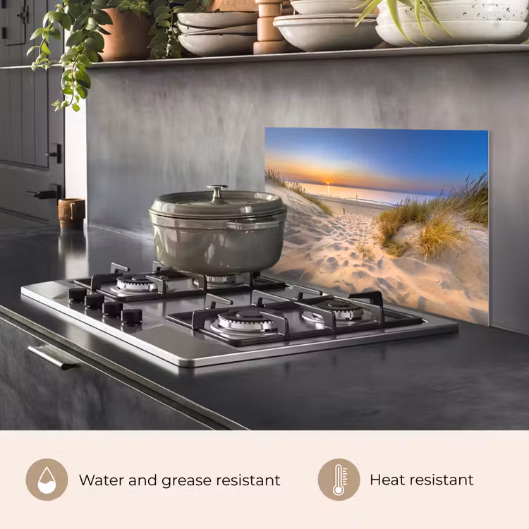 Kitchen splashback for hob - Dune - Sunset - Horizon - Beach - Grass — 2