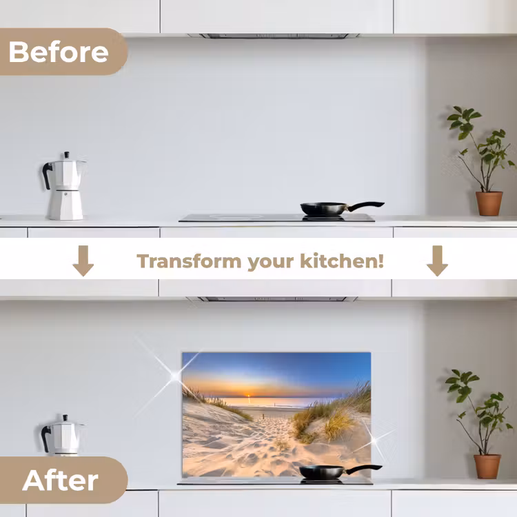 Kitchen splashback for hob - Dune - Sunset - Horizon - Beach - Grass — 7