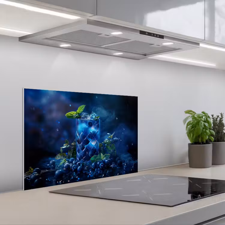 Kitchen splashback for hob - Enchanting Blueberry Cocktail — 1