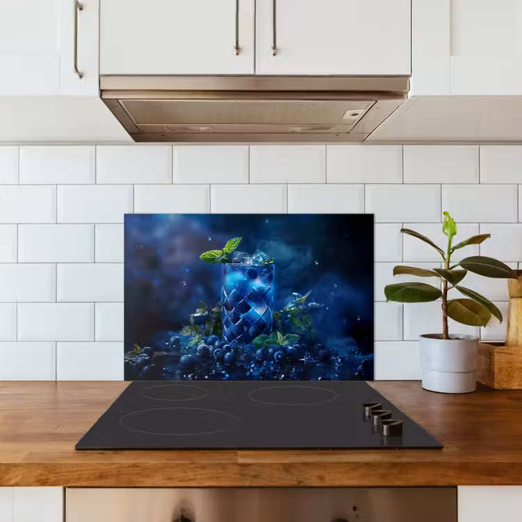 Kitchen splashback for hob - Enchanting Blueberry Cocktail — 3