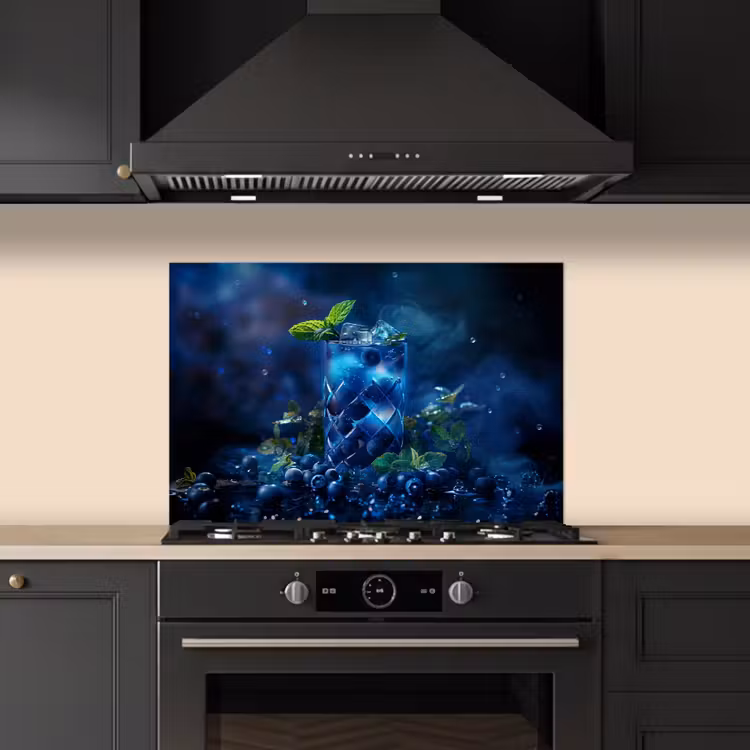 Kitchen splashback for hob - Enchanting Blueberry Cocktail — 5