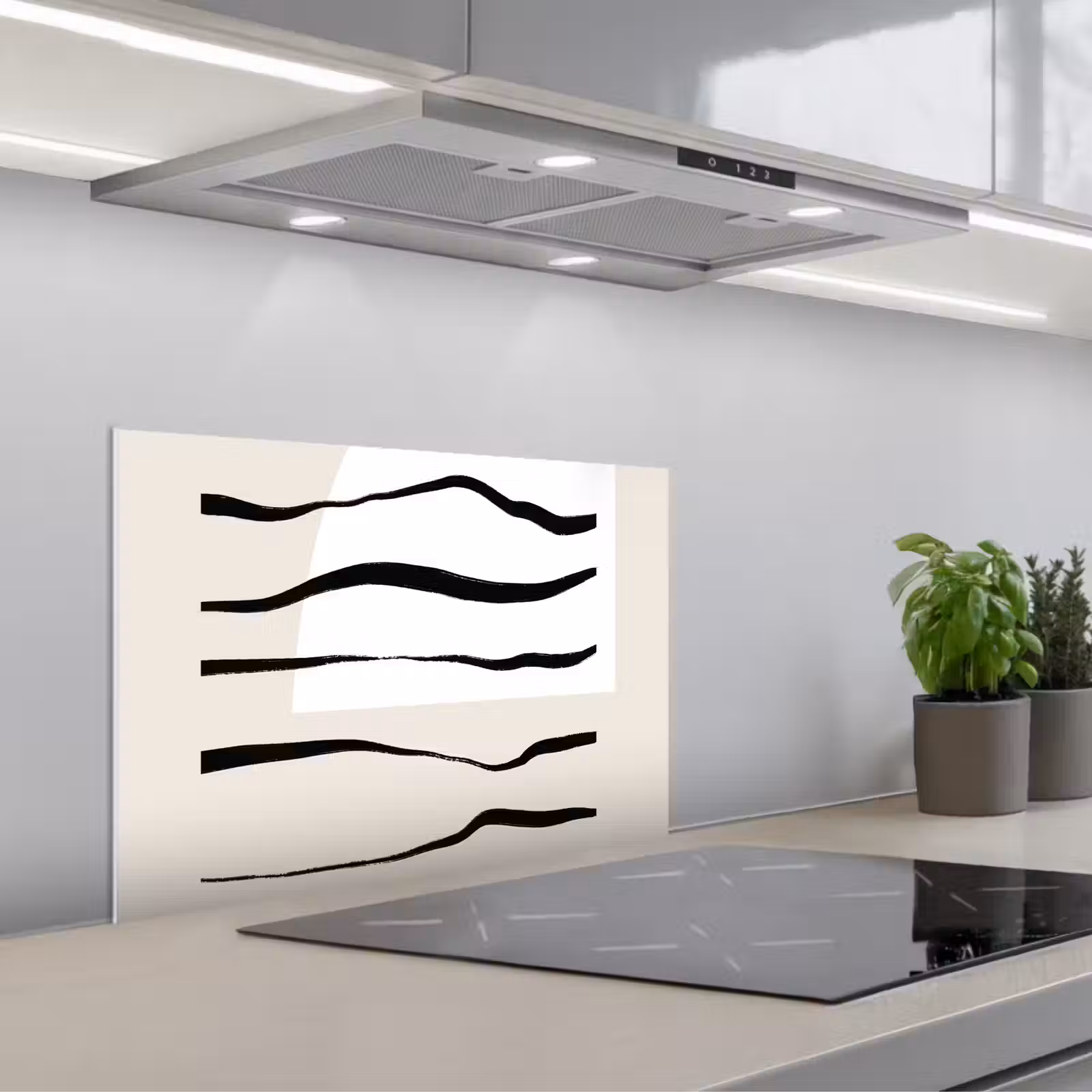 Kitchen splashback for hob - Abstract - Line - Pastel — 1