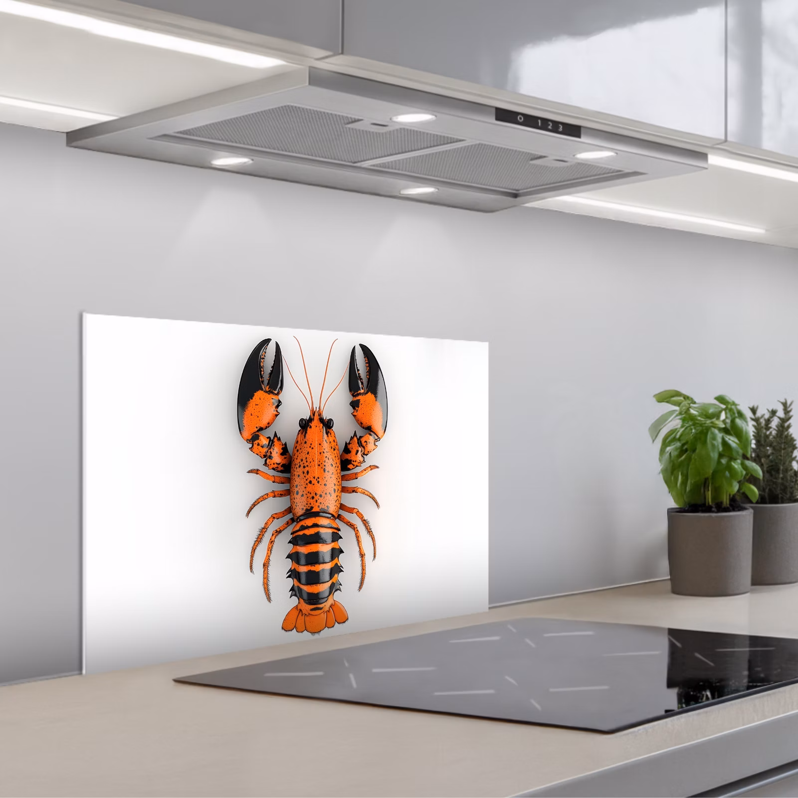 Kitchen splashback for hob - Cancer - Black - Orange - White - Unique — 1