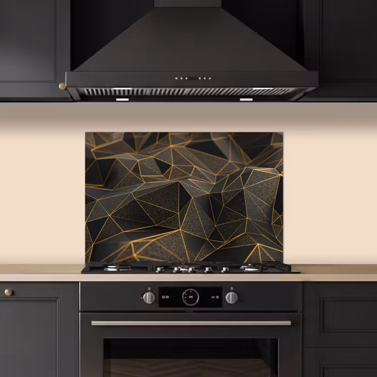 Kitchen splashback for hob - Abstract - Gold - 3D - Luxury - Art — 5