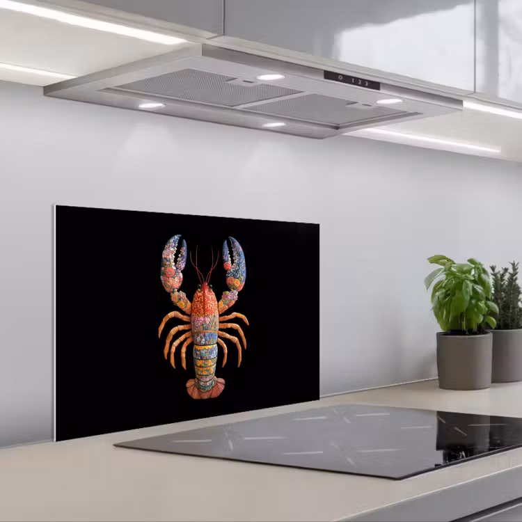 Kitchen splashback for hob - Cancer - Embroidery - Colorful - Flowers — 1