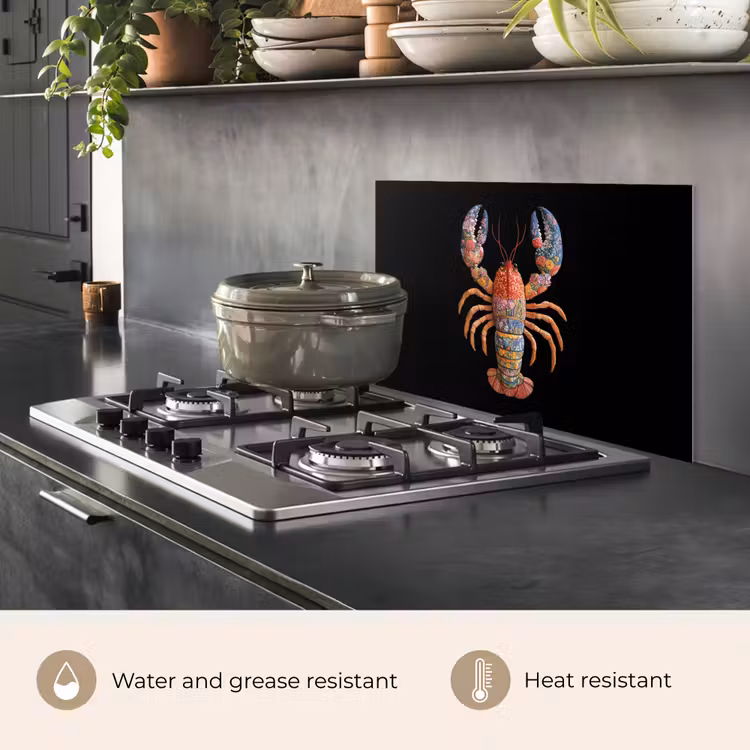 Kitchen splashback for hob - Cancer - Embroidery - Colorful - Flowers — 2