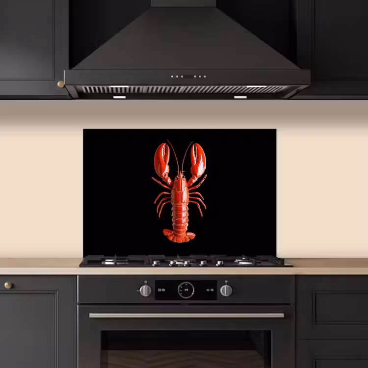 Kitchen splashback for hob - Cancer - Glossier Red - Black — 5