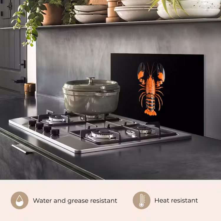 Kitchen splashback for hob - Cancer - Orange - Black - Modern — 2