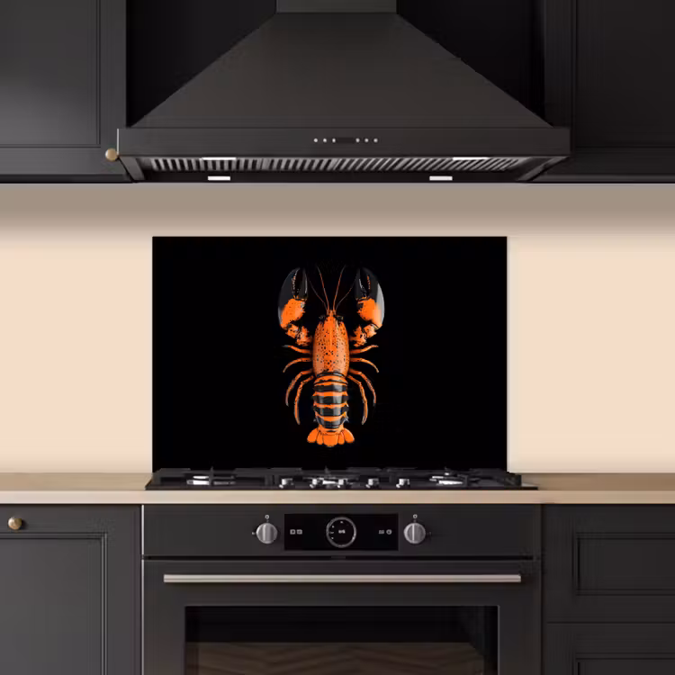 Kitchen splashback for hob - Cancer - Orange - Black - Modern — 5
