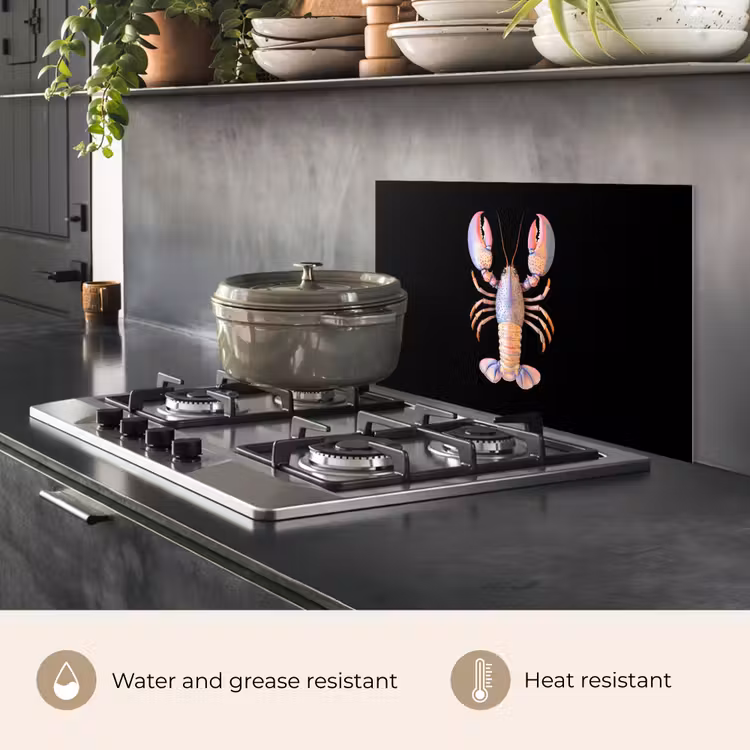 Kitchen splashback for hob - Cancer - Pink - Soft - Black — 2