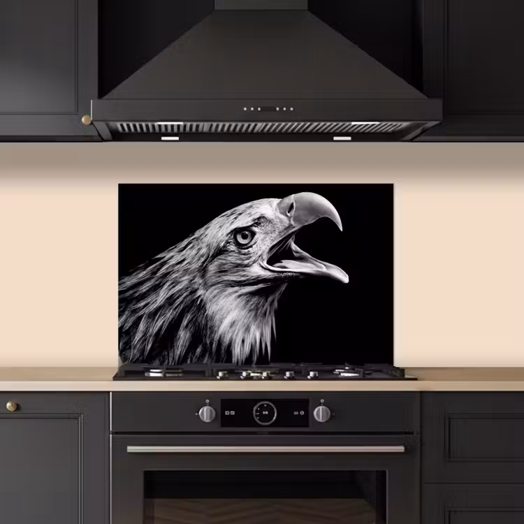 Kitchen splashback for hob - Eagle - Portrait - Birds of prey - Black - White - Bird — 5