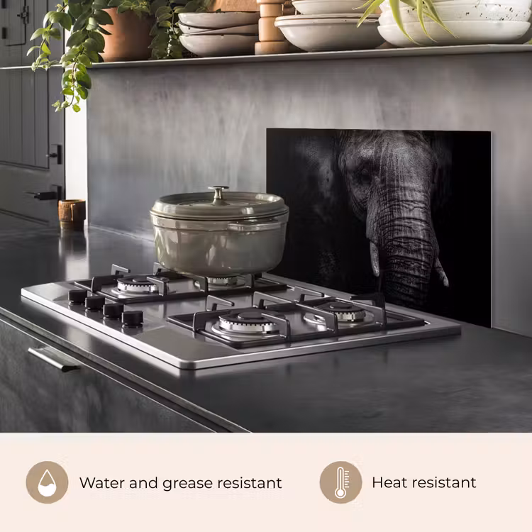 Kitchen splashback for hob - Elephant - Animal - Portrait — 2