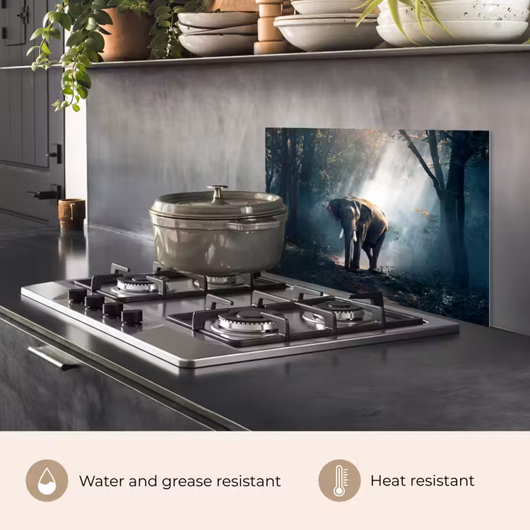 Kitchen splashback for hob - Elephant - Animals - Light - Forest - Nature - Wildlife — 2