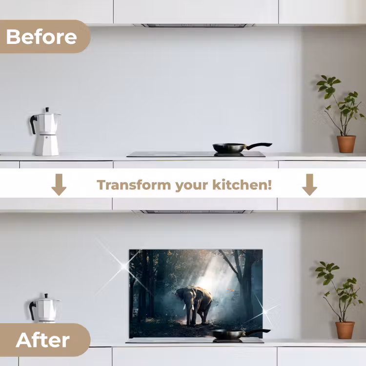 Kitchen splashback for hob - Elephant - Animals - Light - Forest - Nature - Wildlife — 7