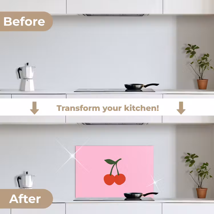 Kitchen splashback for hob - Cherry - Pink - Illustration — 7