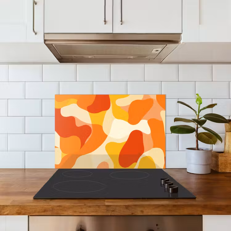 Kitchen splashback for hob - Abstract - Shapes - Orange — 3