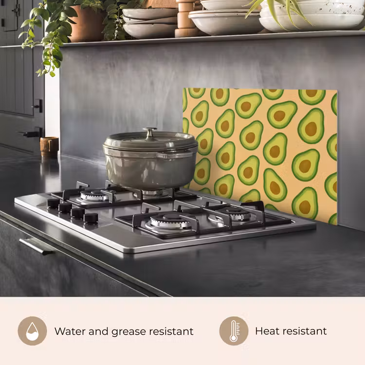Kitchen splashback for hob - Avocado - Pattern - Green - Pit — 2