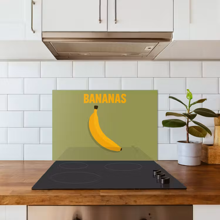 Kitchen splashback for hob - Banana - Minimalist - Yellow — 3