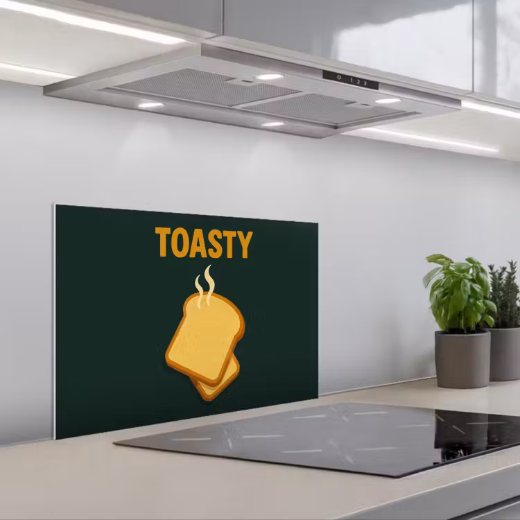 Kitchen splashback for hob - Bread - Toast - Green - Minimalist — 1