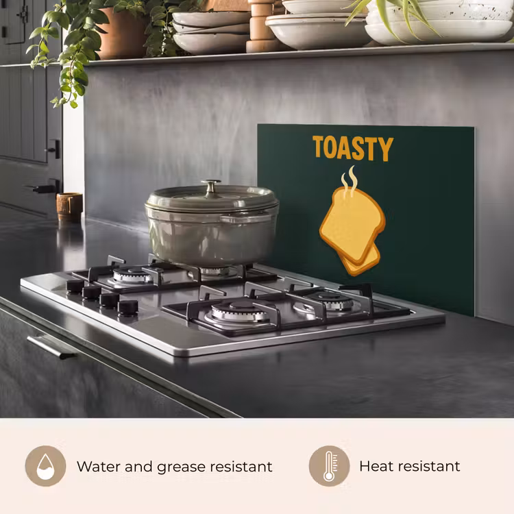 Kitchen splashback for hob - Bread - Toast - Green - Minimalist — 2