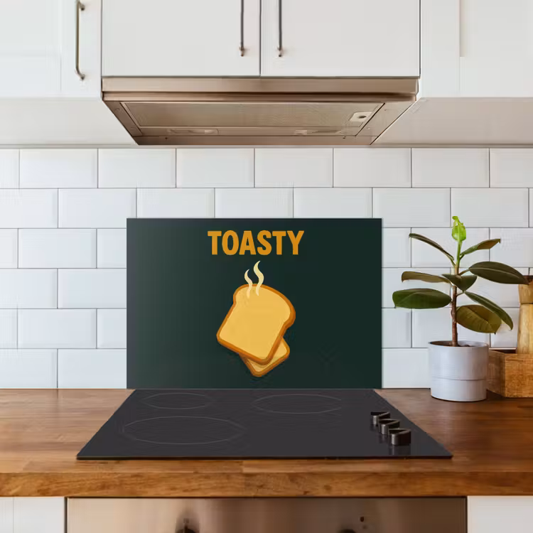 Kitchen splashback for hob - Bread - Toast - Green - Minimalist — 3