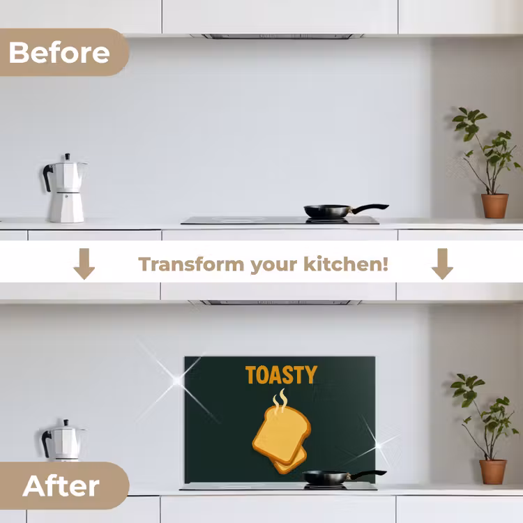 Kitchen splashback for hob - Bread - Toast - Green - Minimalist — 7