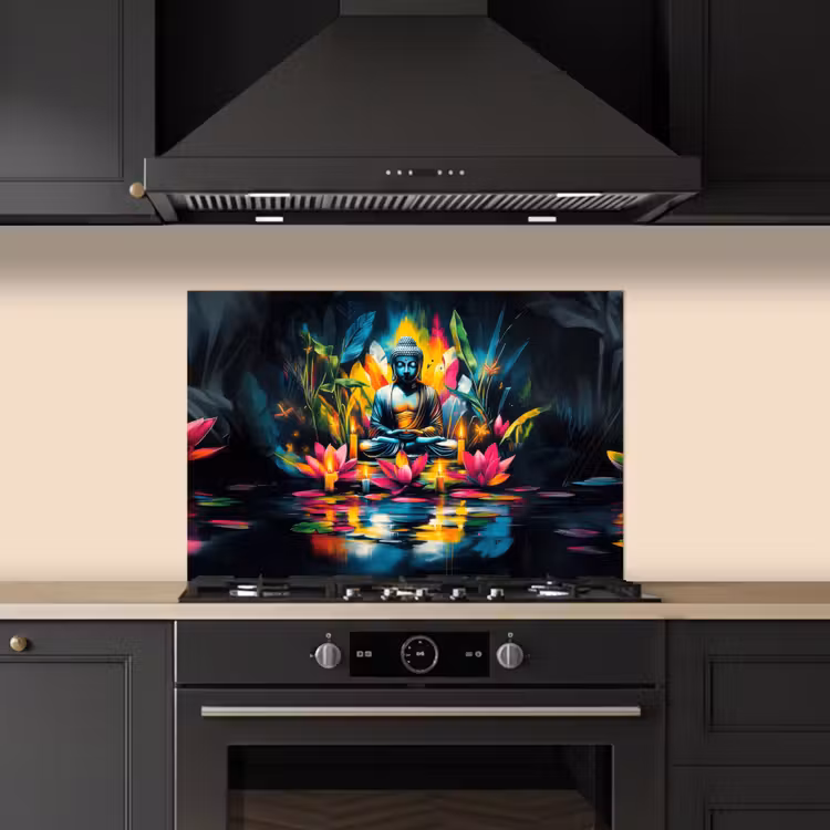 Kitchen splashback for hob - Candles - Flowers - Buddha - Water — 5