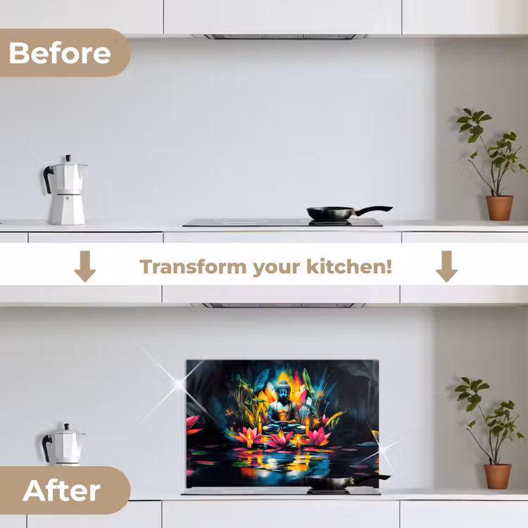 Kitchen splashback for hob - Candles - Flowers - Buddha - Water — 7
