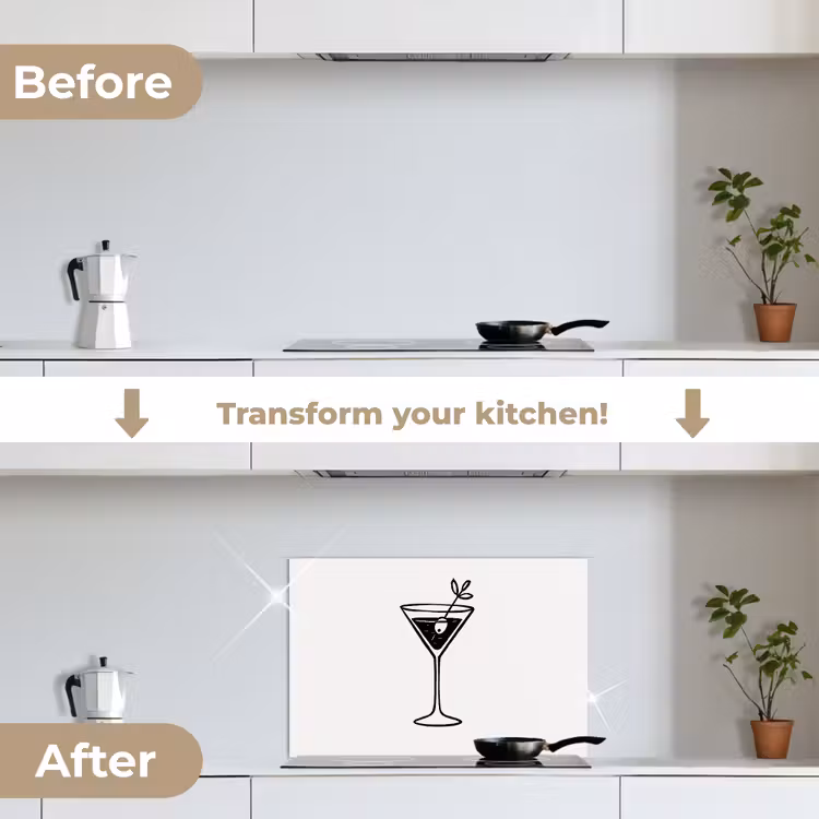 Kitchen splashback for hob - Cocktail - Glass - Olive - Minimalist — 7