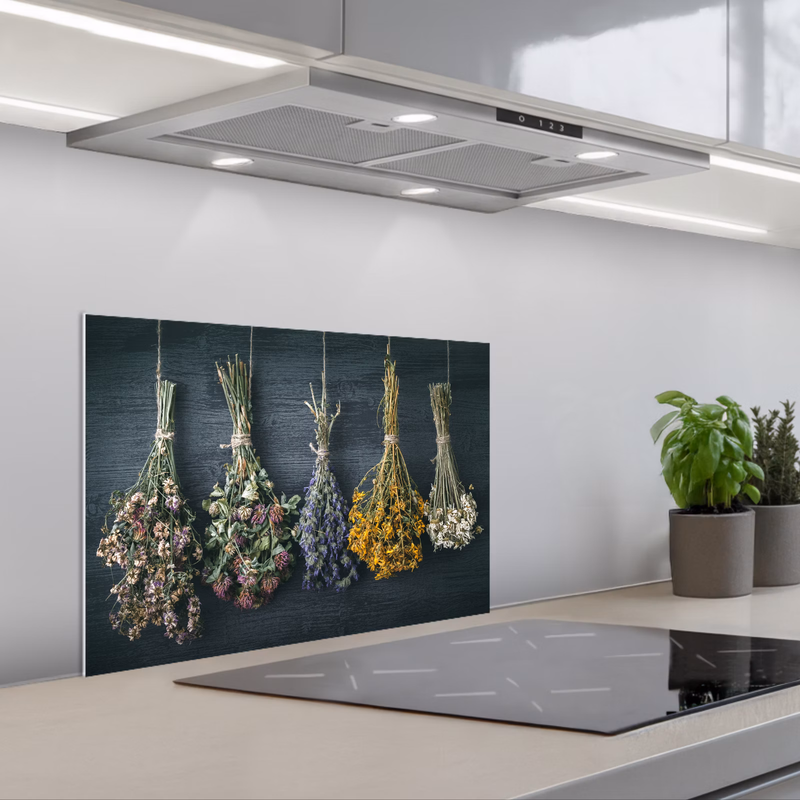 Kitchen splashback for hob - Dry flowers - Flowers - Bouquet - Still life - Rope - Bundle — 1