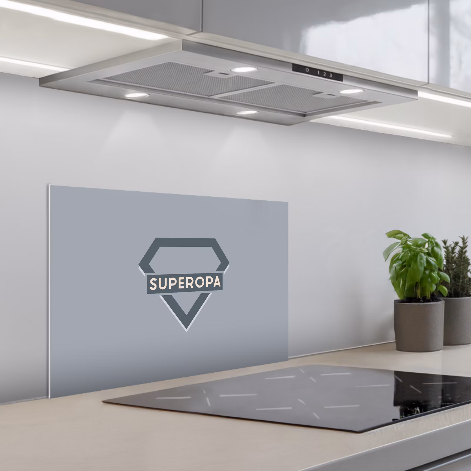 Kitchen splashback for hob - Father's Day - Gift man - Grandpa - Superopa - Quote - Proverbs — 1