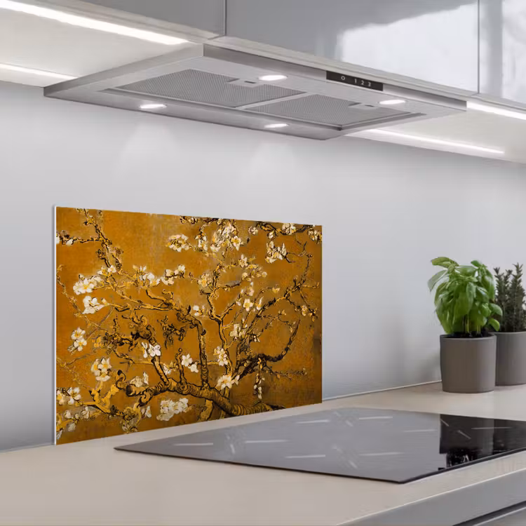 Kitchen splashback for hob - Almond Blossom - Art - Van Gogh - Gold — 1