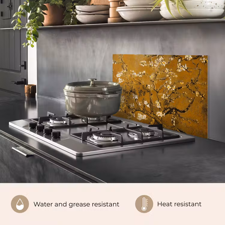 Kitchen splashback for hob - Almond Blossom - Art - Van Gogh - Gold — 2