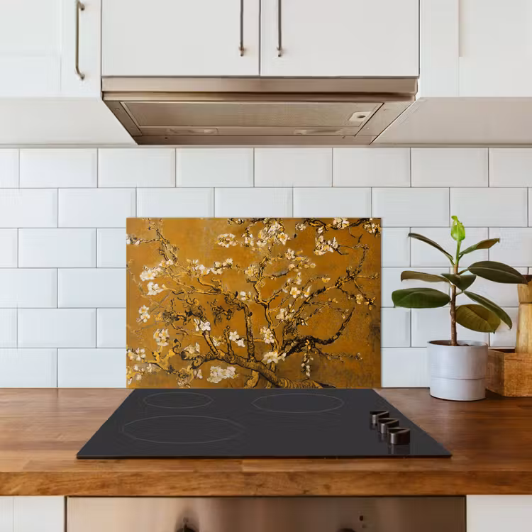 Kitchen splashback for hob - Almond Blossom - Art - Van Gogh - Gold — 3