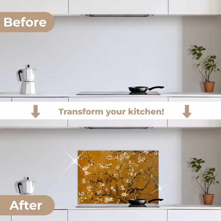 Kitchen splashback for hob - Almond Blossom - Art - Van Gogh - Gold — 7