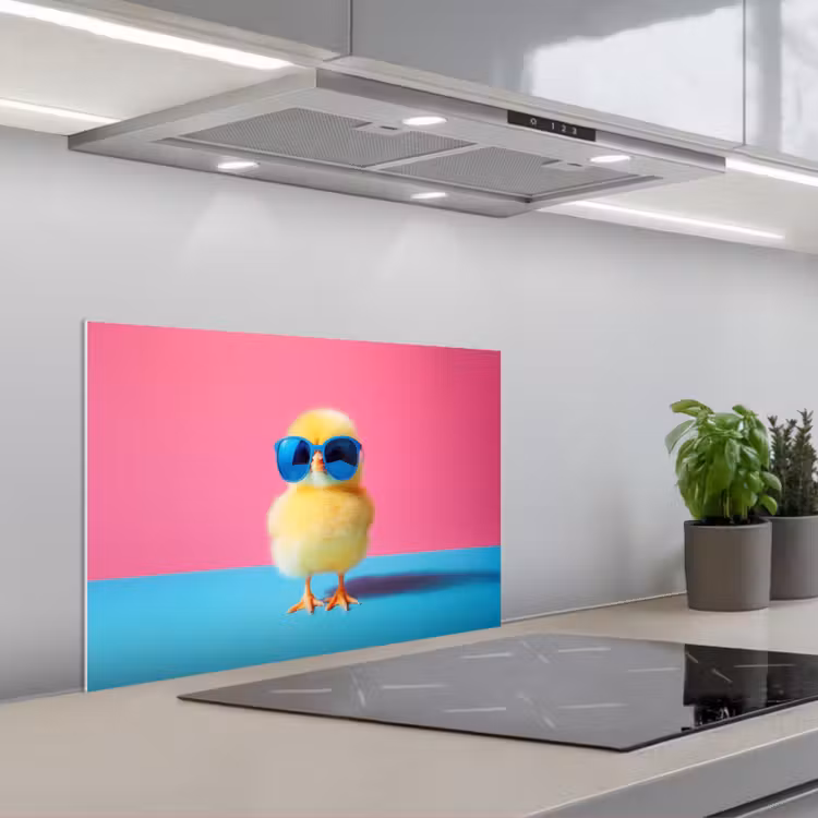 Kitchen splashback for hob - Chick - Sunglasses - Blue — 1