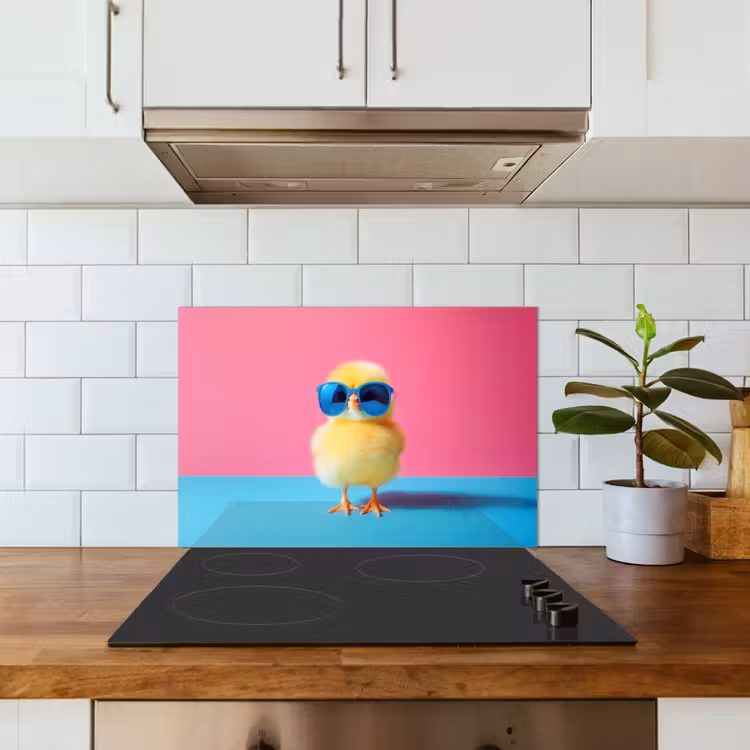 Kitchen splashback for hob - Chick - Sunglasses - Blue — 3