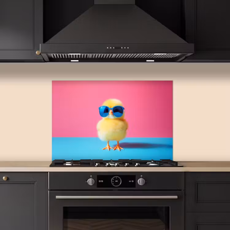 Kitchen splashback for hob - Chick - Sunglasses - Blue — 5
