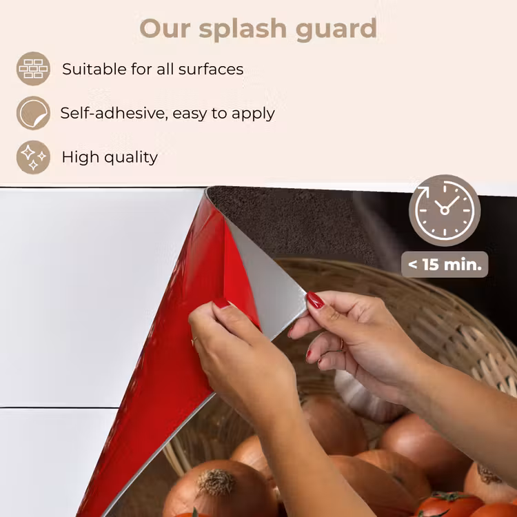 Kitchen splashback for hob - Cutting board - Vegetable - Still life - Pasta - Out - Tomato - Cutting board — 4