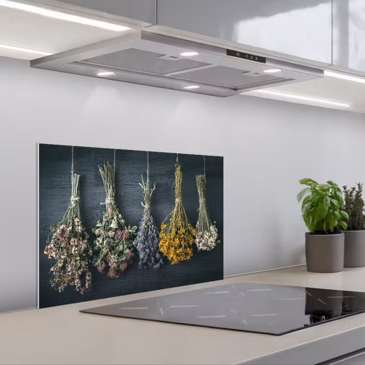 Kitchen splashback for hob - Dry flowers - Flowers - Bouquet - Still life - Rope - Bundle — 1