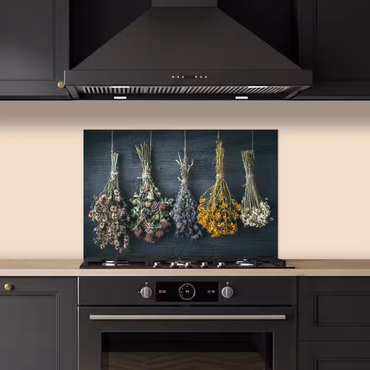 Kitchen splashback for hob - Dry flowers - Flowers - Bouquet - Still life - Rope - Bundle — 5