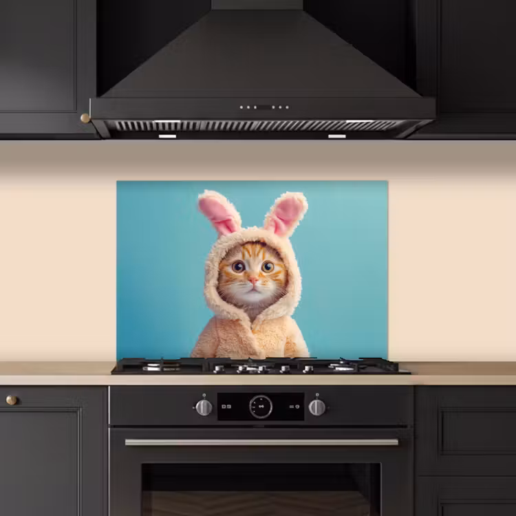 Kitchen splashback for hob - Easter Bunny - Cat - Costume — 5