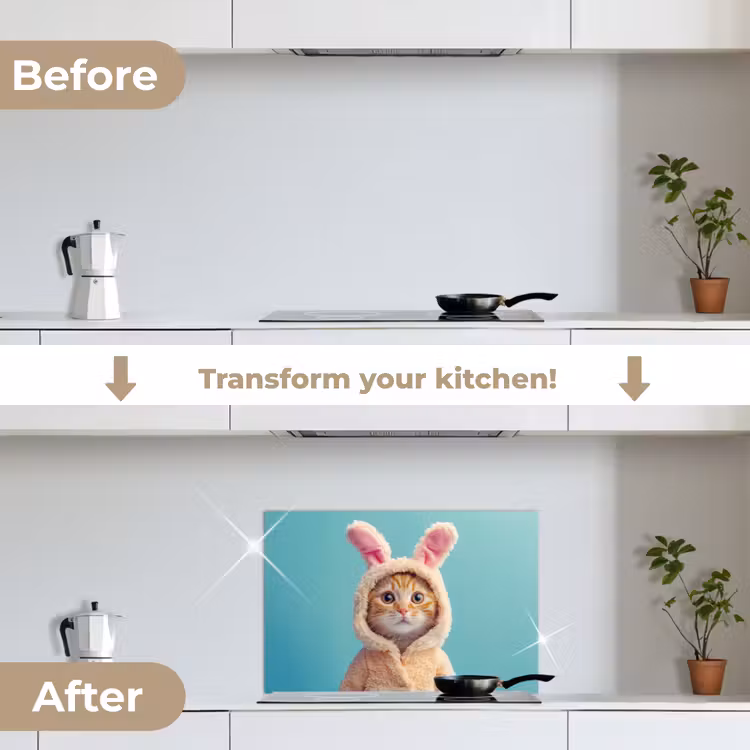 Kitchen splashback for hob - Easter Bunny - Cat - Costume — 7