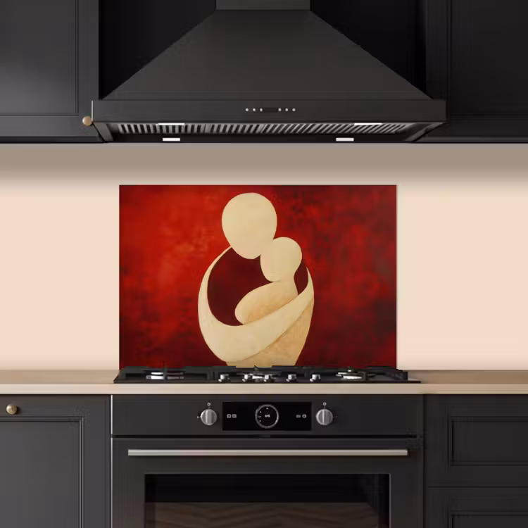 Kitchen splashback for hob - Abstract - Mother - Child - Red — 5